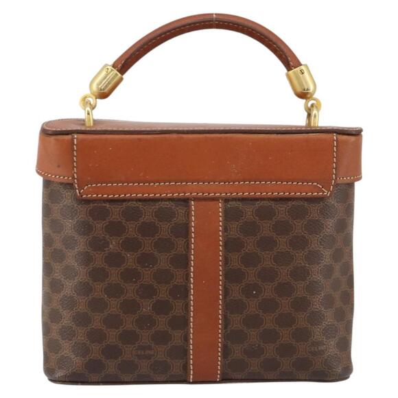 CELINE Macadam Canvas Hand Bag PVC Leather Brown Gold Auth 153900 - Picture 2 of 16